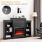 Costway 70'' Fireplace TV Stand Modern Media Entertainment Center Bookcase White\Black